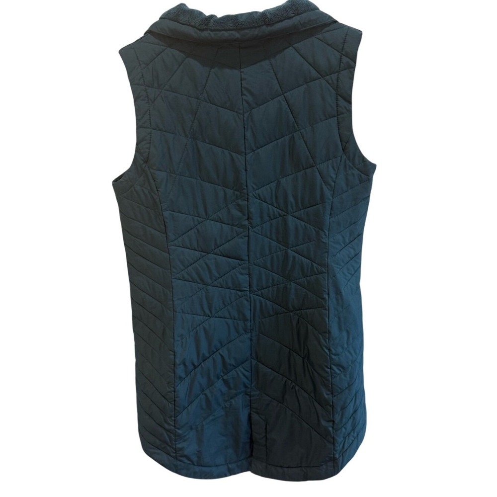Columbia Heavenly Long Vest Womens Medium Teal Blue Quilted Omni-Heat Insulated - Picture 2 of 7